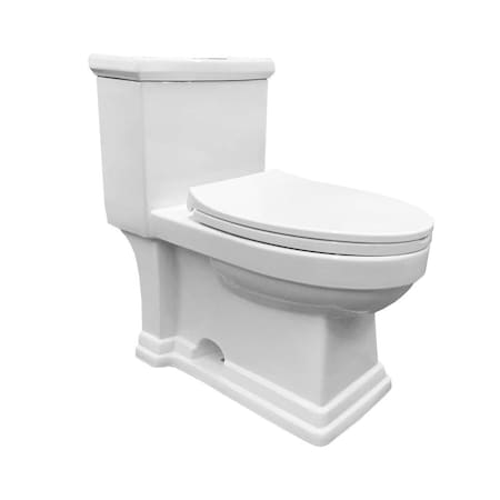 Innoci-Usa Block 1-piece 1/1.5 GPF High Efficiency Dual Flush Elongated Toilet in White, Seat Included 81276i